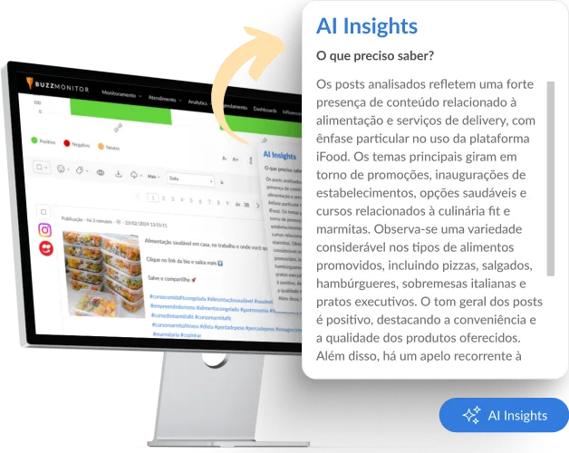 Geração de insights com IA na Buzzmonitor